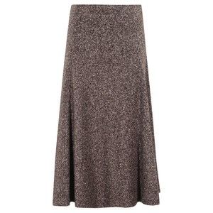 Seventy Flared Midi Skirt In Textured Dark Brown Wool - NWT